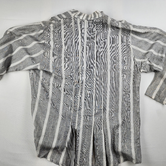 Vintage Grey Stripe Button Up Shirt Jback - Picture 5 of 6